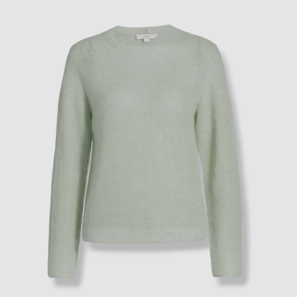 Vince Alpaca Mohair Brushed Grean Crewneck Sweater Size XS